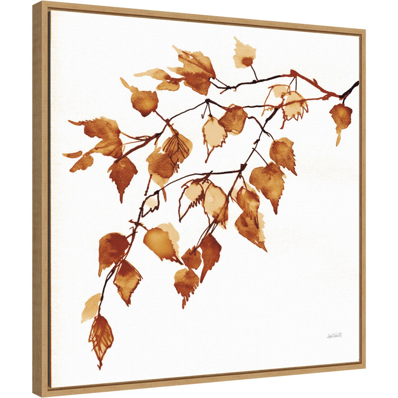 Colors of the Fall VIII by Anne Tavoletti 22-in. W x 22-in. H. Canvas Wall Art Print Framed in Natural
